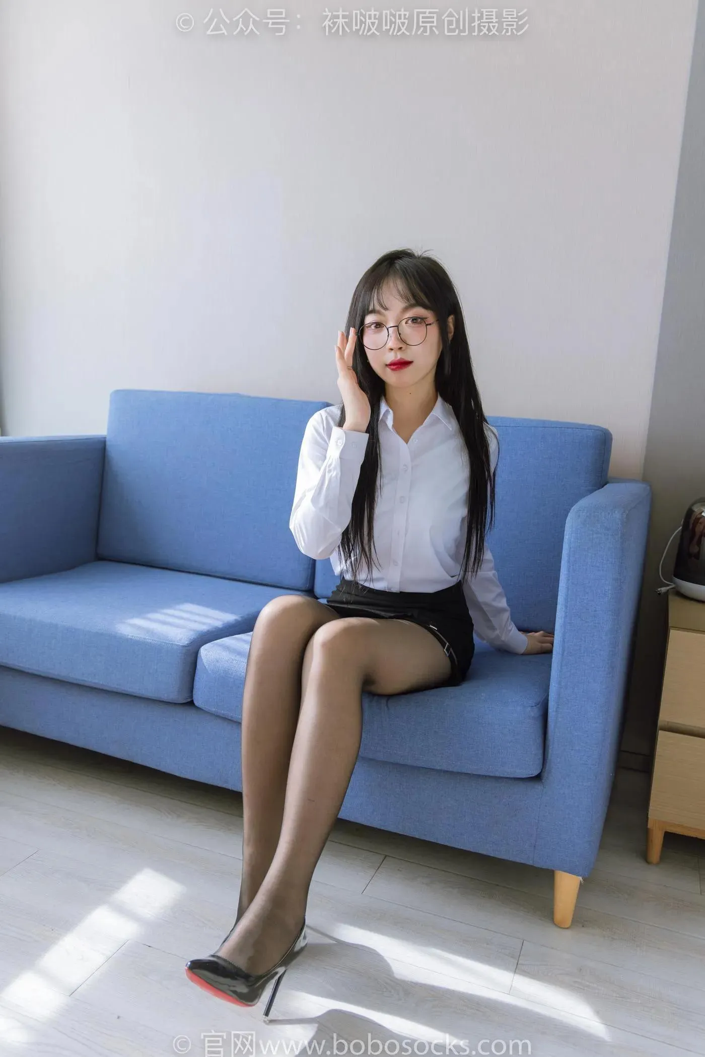 [BoBoSocks袜啵啵]NO.185 周周-ol制服、高跟鞋、黑丝 [140P]插图6